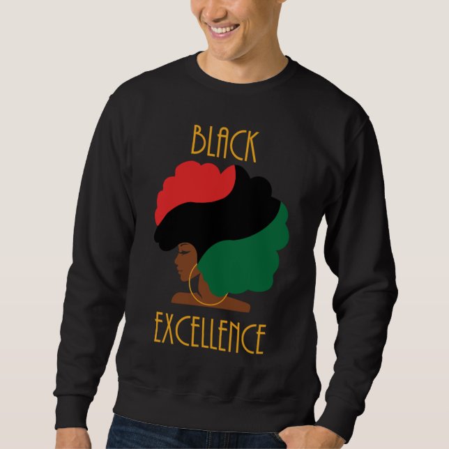 Black Excellence Pan African Flag Afro Black Histo Sweatshirt (Vorderseite)