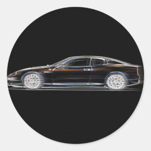 Black Exotic Luxury Sportwagen eines Gentleman Runder Aufkleber