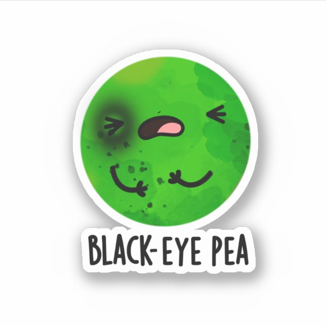 Black Eye Pea Funny Veggie Pub Aufkleber (Vorderseite)