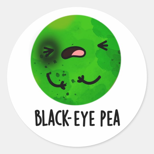 Black Eye Pea Funny Veggie Pub Runder Aufkleber (Vorderseite)