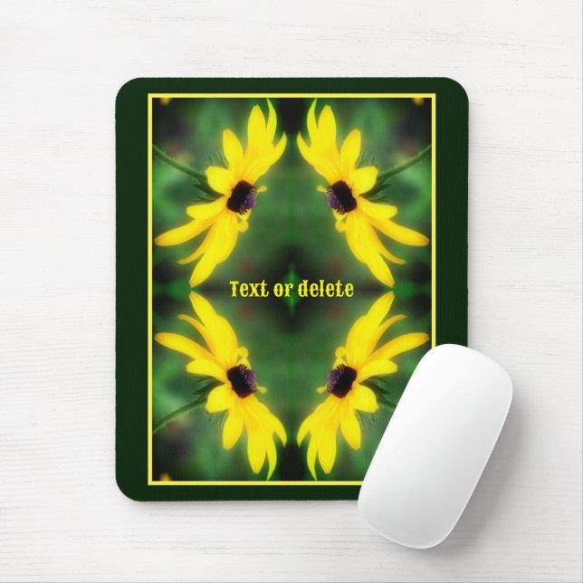 Black Eyed Susan Daisy Flower Personalized Mousepad (Mit Mouse)