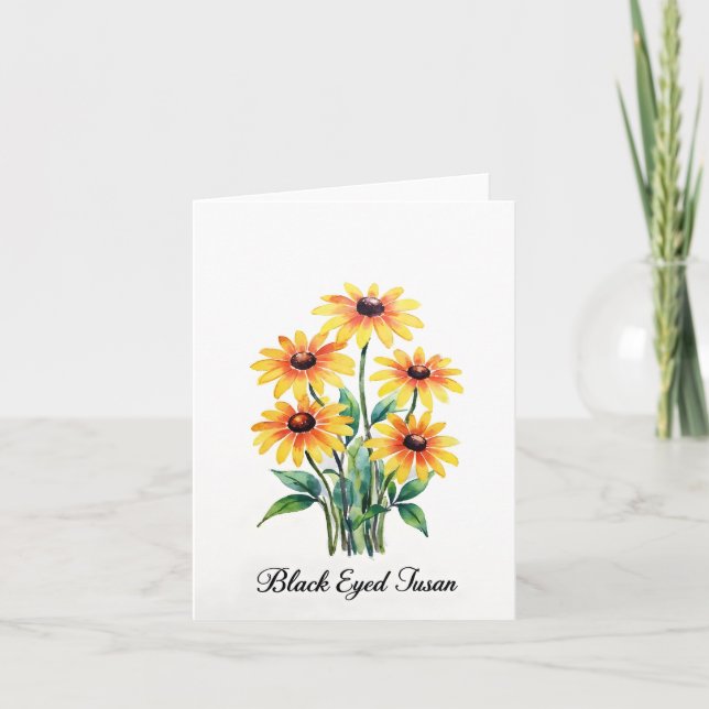 Black Eyed Susan Floral Blank Note Card (Vorderseite)