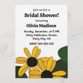 Black Eyed Susan Flower Floral Bridal Shower Einladung