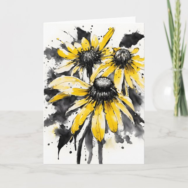 Black-eyed Susan - Watercolor flowers Karte (Vorderseite)