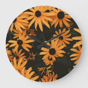 black eyed susans große wanduhr