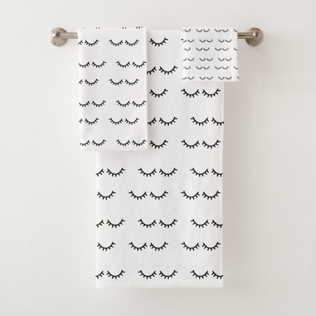 Black Eyelashes Badhandtuch Set (Insitu)