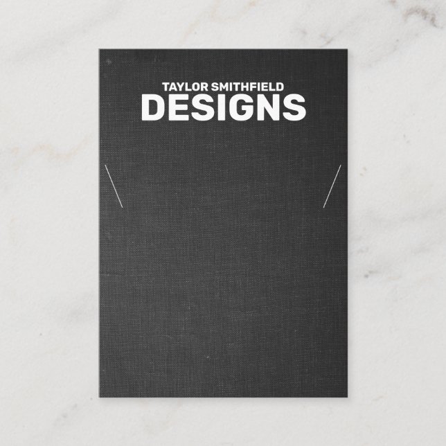 Black Fabric Necklace Display Card Visitenkarte (Vorderseite)