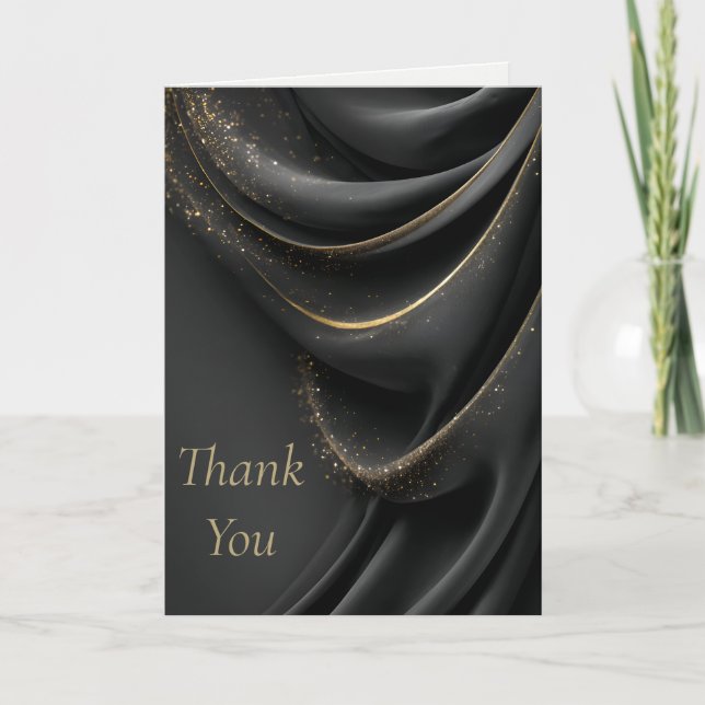 Black Fabric ShimmerGold Dankeschön Karte (Vorderseite)