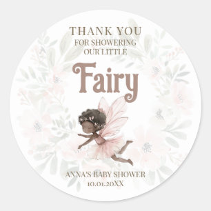 Black Fairy Baby Dusche Vielen Dank Runder Aufkleber