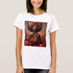 Black Fairy Girl mit Rose T-Shirt