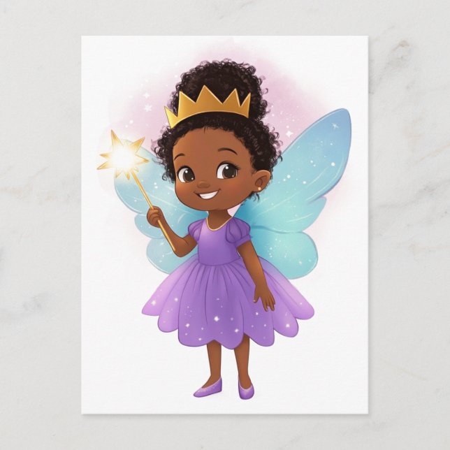 Black Fairy Girl Postkarte (Vorderseite)