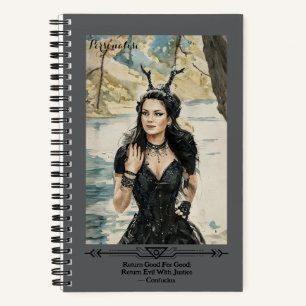 Black Fairy Queen Confucius GoodEvil Quote Journal Notizbuch