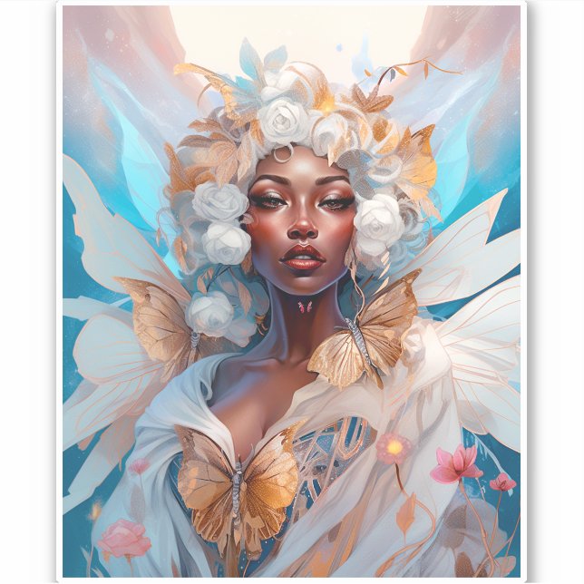 Black Fairy Queen Fantasy Art Aufkleber (Vorderseite)
