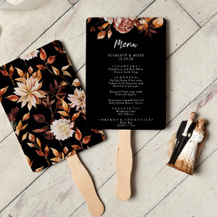 Black Fall Floral Menu Set von Fächern Fächer