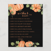 Black Fall Pumpkin Baby Dusche Wünsche für Baby