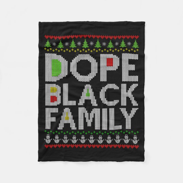 Black Family 2025 Afro Christmas Tree Santa Pj Mat Fleecedecke (Vorderseite)