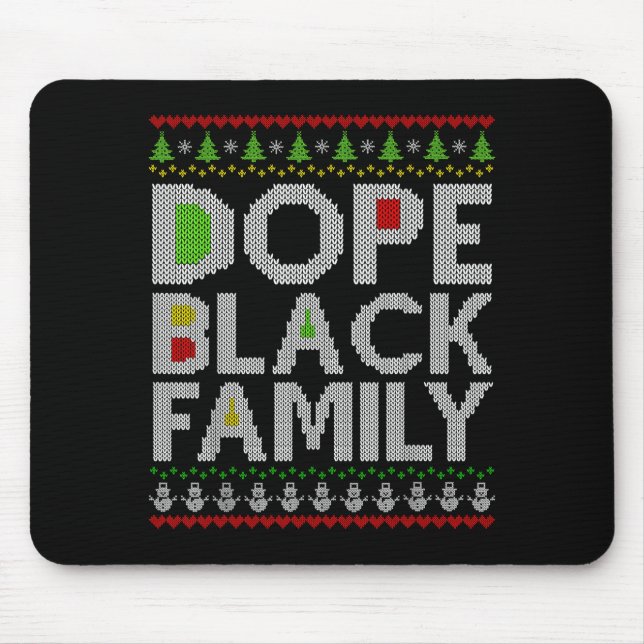 Black Family 2025 Afro Christmas Tree Santa Pj Mat Mousepad (Vorne)