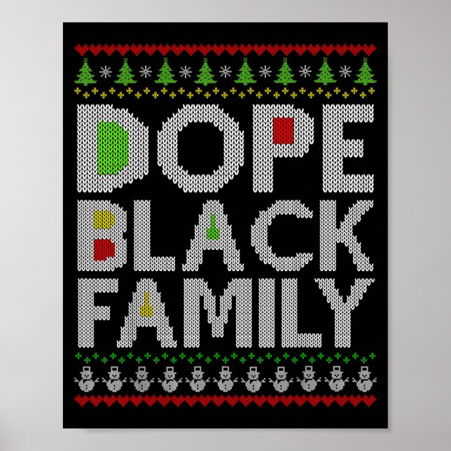 Black Family 2025 Afro Christmas Tree Santa Pj Mat Poster (Vorne)