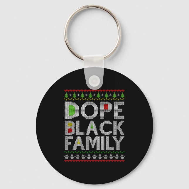 Black Family 2025 Afro Christmas Tree Santa Pj Mat Schlüsselanhänger (Vorderseite)