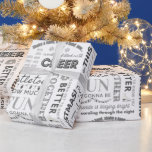 Black Family Christmas Typography Wrapping Paper Geschenkpapier<br><div class="desc">Black,  grey,  and white Christmas typography wrapping paper.  Featuring words from the famous This Christmas song.</div>