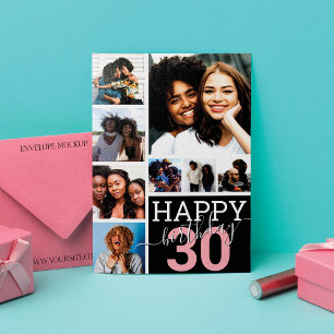Black Family Friends Foto Collage Happy Birthday Karte