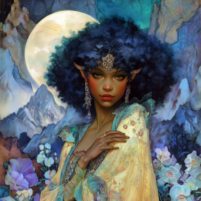 Black Fantasy Art Black Elf Queen Goddess Poster (Von Creator hochgeladen)