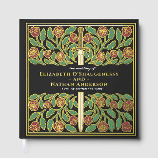 Black Fantasy Royal Medieval Sword Wedding Gästebuch