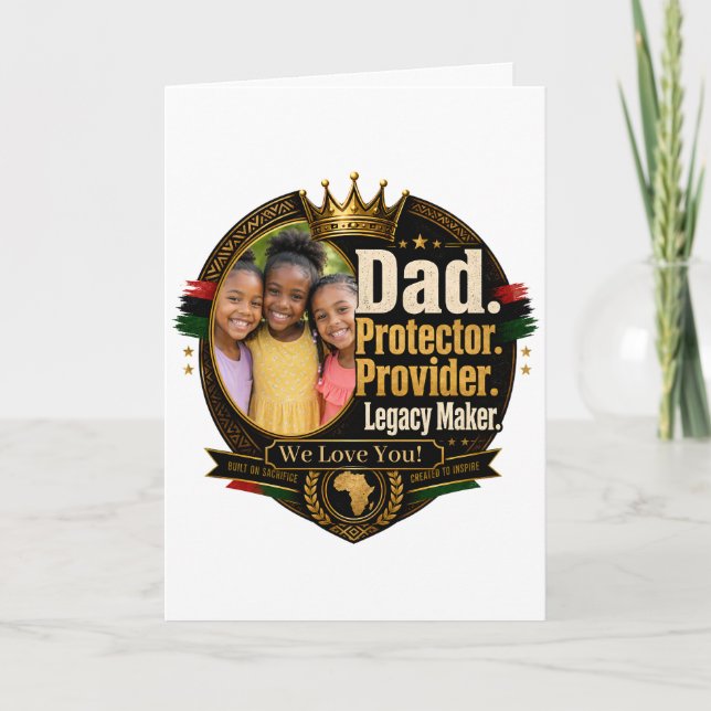 Black Father Legacy Design (Anpassbar) Karte (Vorderseite)