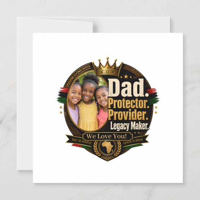 Black Father Legacy Design (Anpassbar) Magneteinladung (Vorderseite)