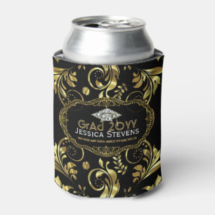 Black & Faux Gold Graduation Hat 2b Dosenkühler