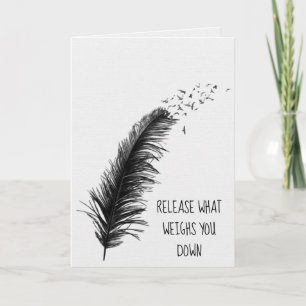 Black Feather und Birds Karte