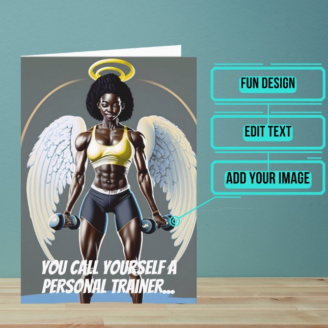 Black Female Personal Trainer oder Coach Geburtsta Karte (This fun card is specifically for the personal trainer friend in your life.)