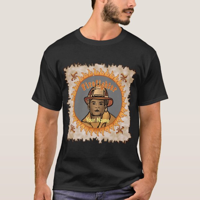 Black Firefighter T-Shirt (Vorderseite)