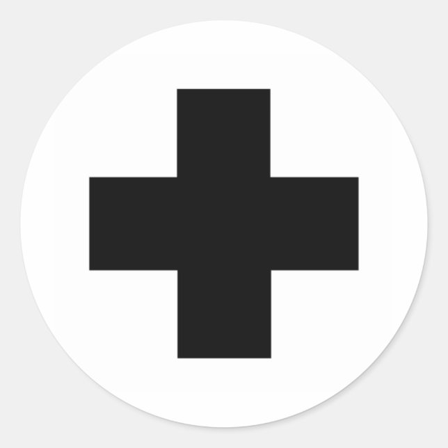 Black First Heliocross Runder Aufkleber (Vorderseite)