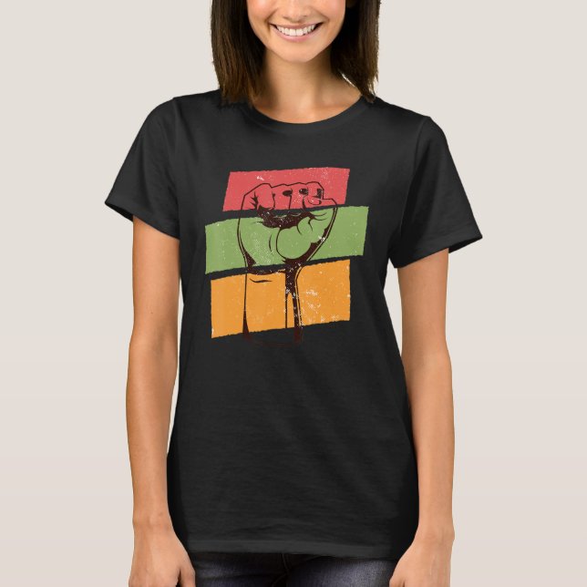 Black Fist Shirt African American Pride Black Hist (Vorderseite)
