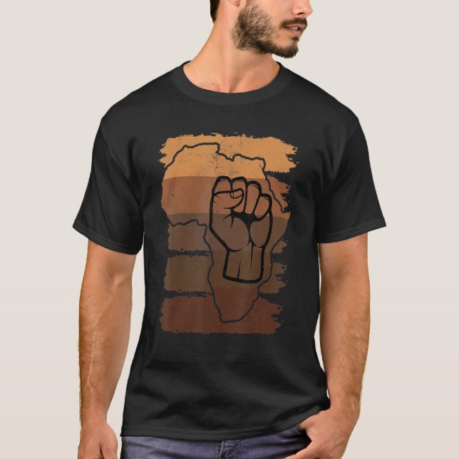 Black Fist Shirt African American Pride Black Hist (Vorderseite)