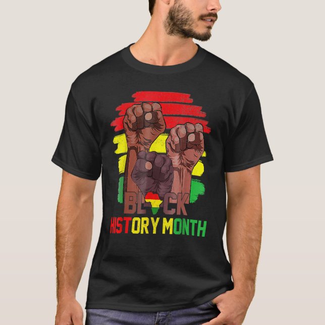 Black Fist Shirt African American Pride Black Hist (Vorderseite)