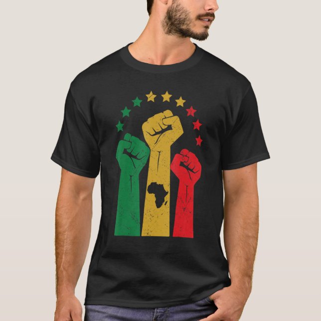 Black Fist Shirt African American Pride Black Hist (Vorderseite)