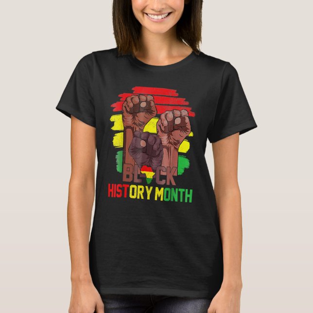 Black Fist Shirt African American Pride Black Hist (Vorderseite)