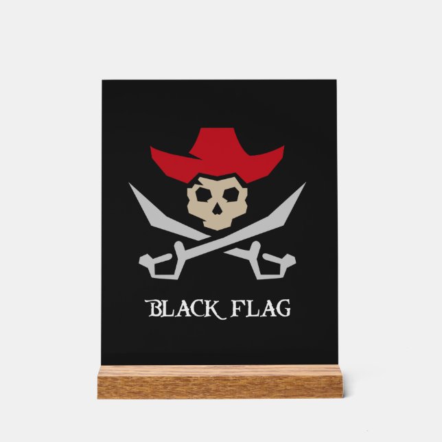 Black Flag Piratenschädel Acrylschild (Vorderseite)