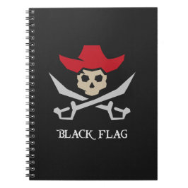Black Flag Piratenschädel Notizblock