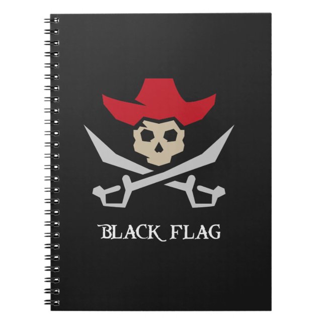 Black Flag Piratenschädel Notizblock (Vorderseite)