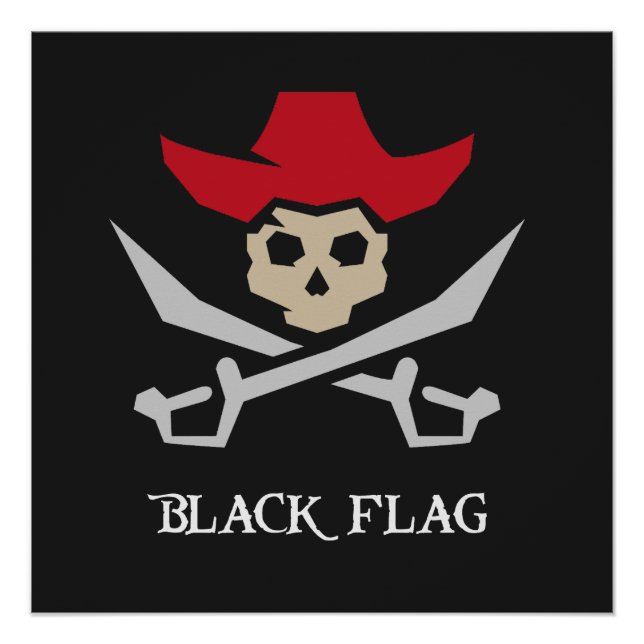 Black Flag Piratenschädel Poster (Vorderseite)