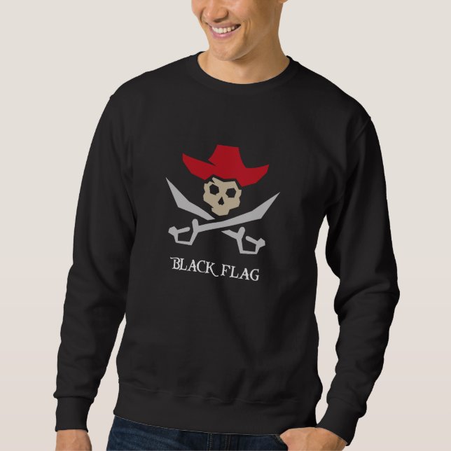 Black Flag Piratenschädel Sweatshirt (Vorderseite)