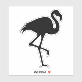 Black Flamingo Silhouette Bird Animal Wildlife Aufkleber