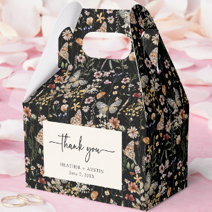 Black Floral Boho Gastgeschenk Hochzeit Box Geschenkschachtel