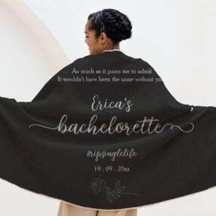 Black Floral Gothic Bachelorette Party Strandtuch