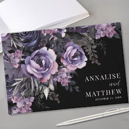 Black Floral Gothic Wedding Gästebuch