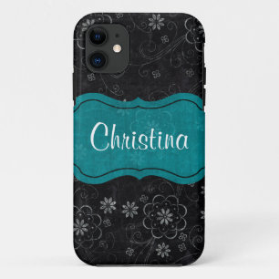 Black Floral iPhone 5 Mate Barely There™ Fall Case-Mate iPhone Hülle