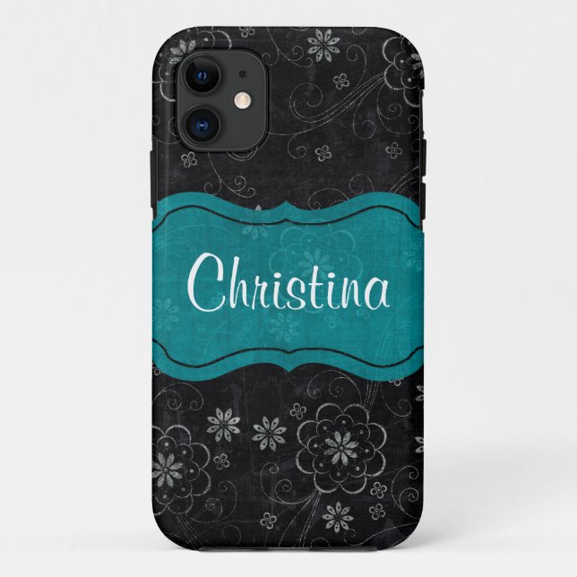 Black Floral iPhone 5 Mate Barely There™ Fall Case-Mate iPhone Hülle (Rückseite)